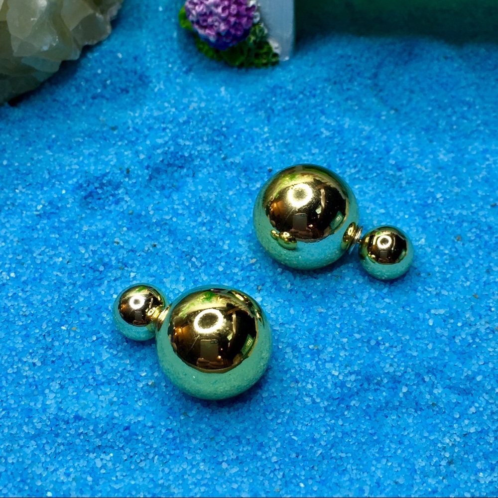 Gold Candy Double Stud Earrings